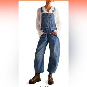 Women's barrel Denim Overalls